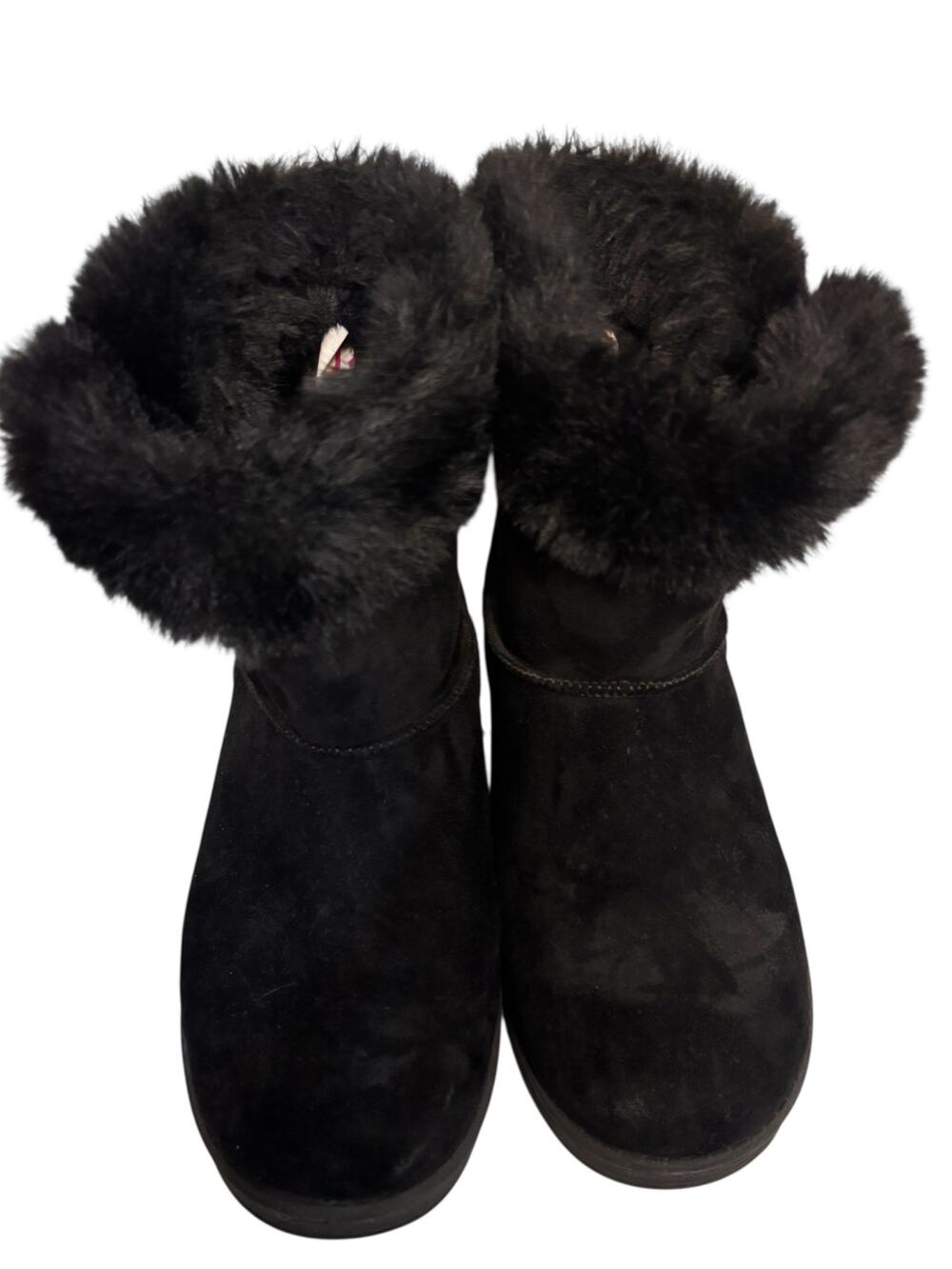 Black Faux Fur Winter Boots •‎ Size 8 • Cozy Pull‑On • Excellent Condition